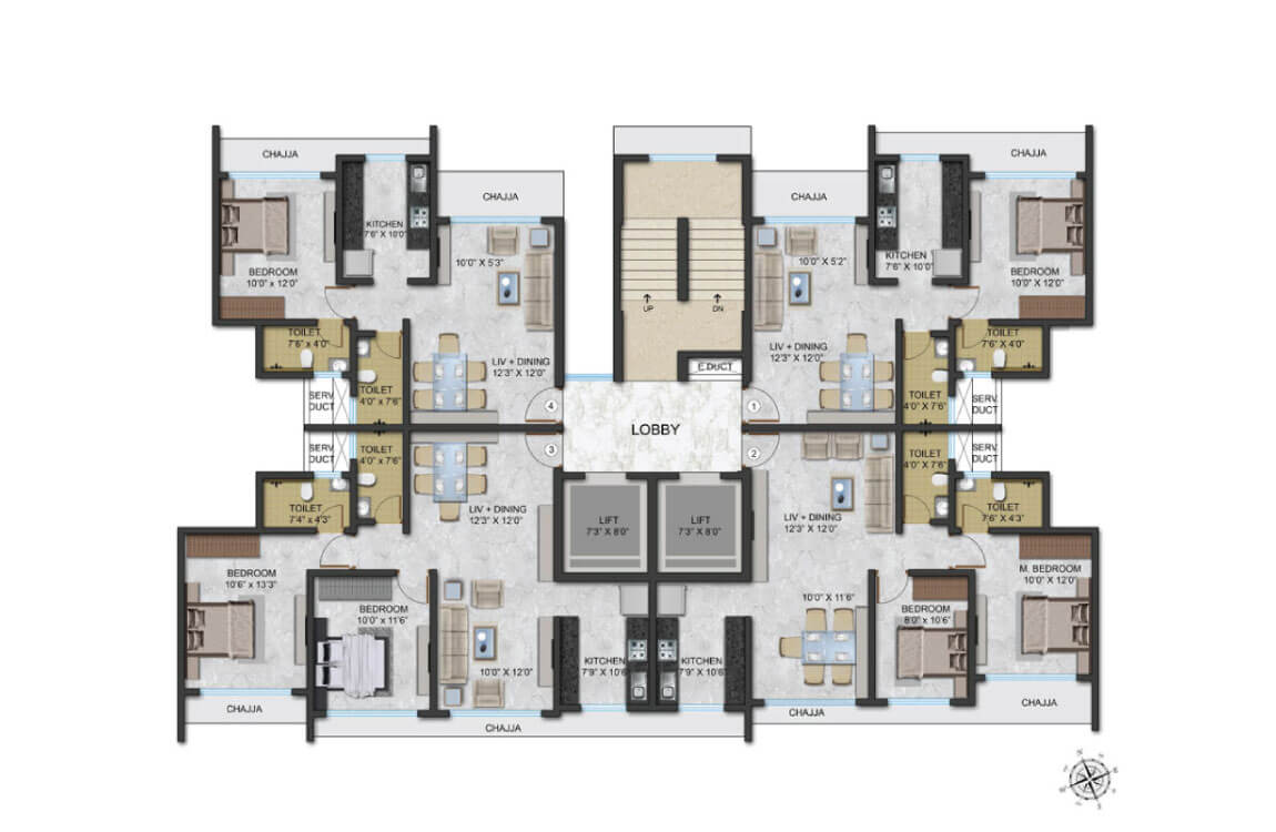 Begonia Wing Floor Plan.