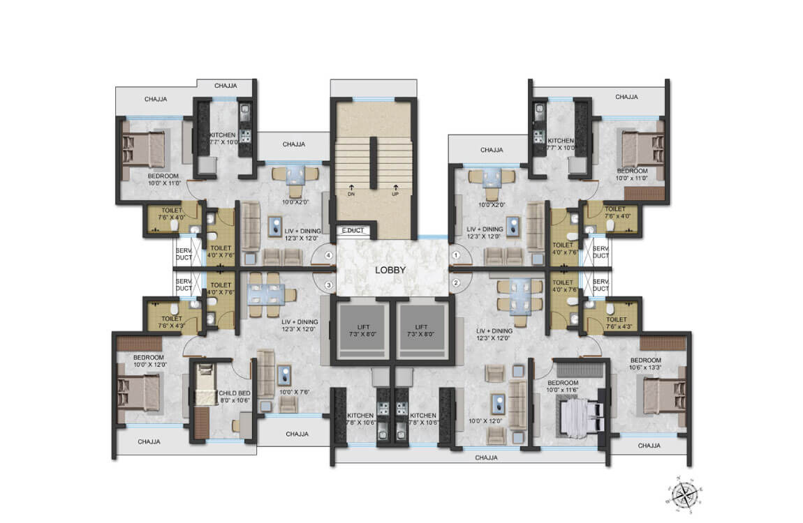 Dahlia Wing Floor Plan.